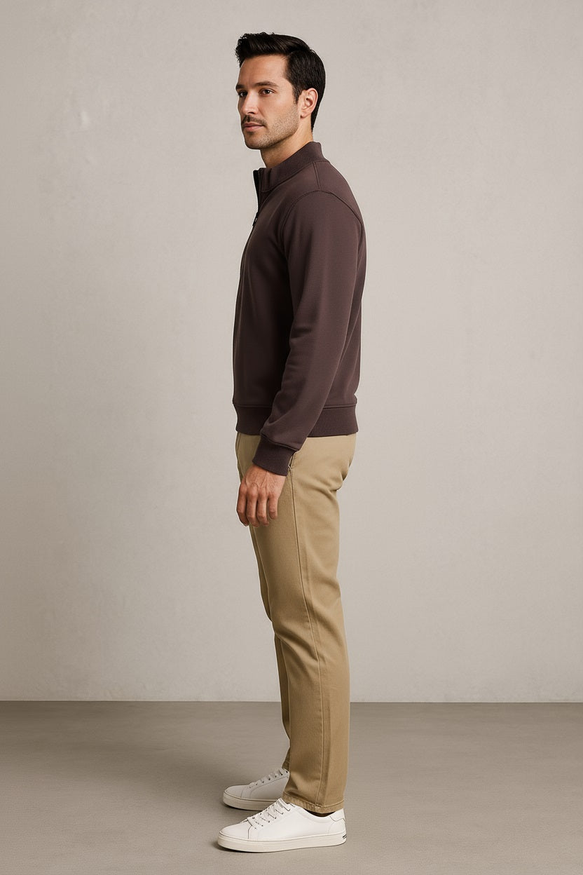 Octave Men Solid High Neck Sweatshirt