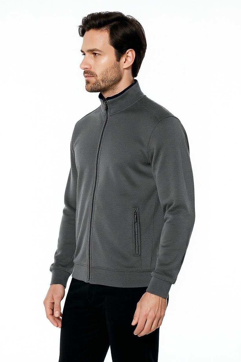 Octave Men Solid High Neck Sweatshirt