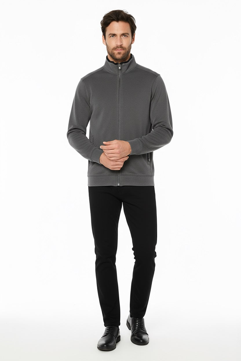 Octave Men Solid High Neck Sweatshirt