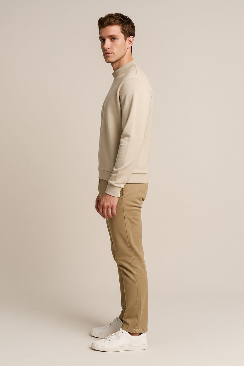 Octave Men Solid High Neck Sweatshirt