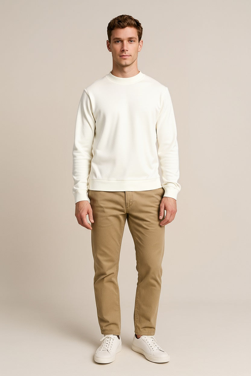 Octave Men Solid High Neck Sweatshirt