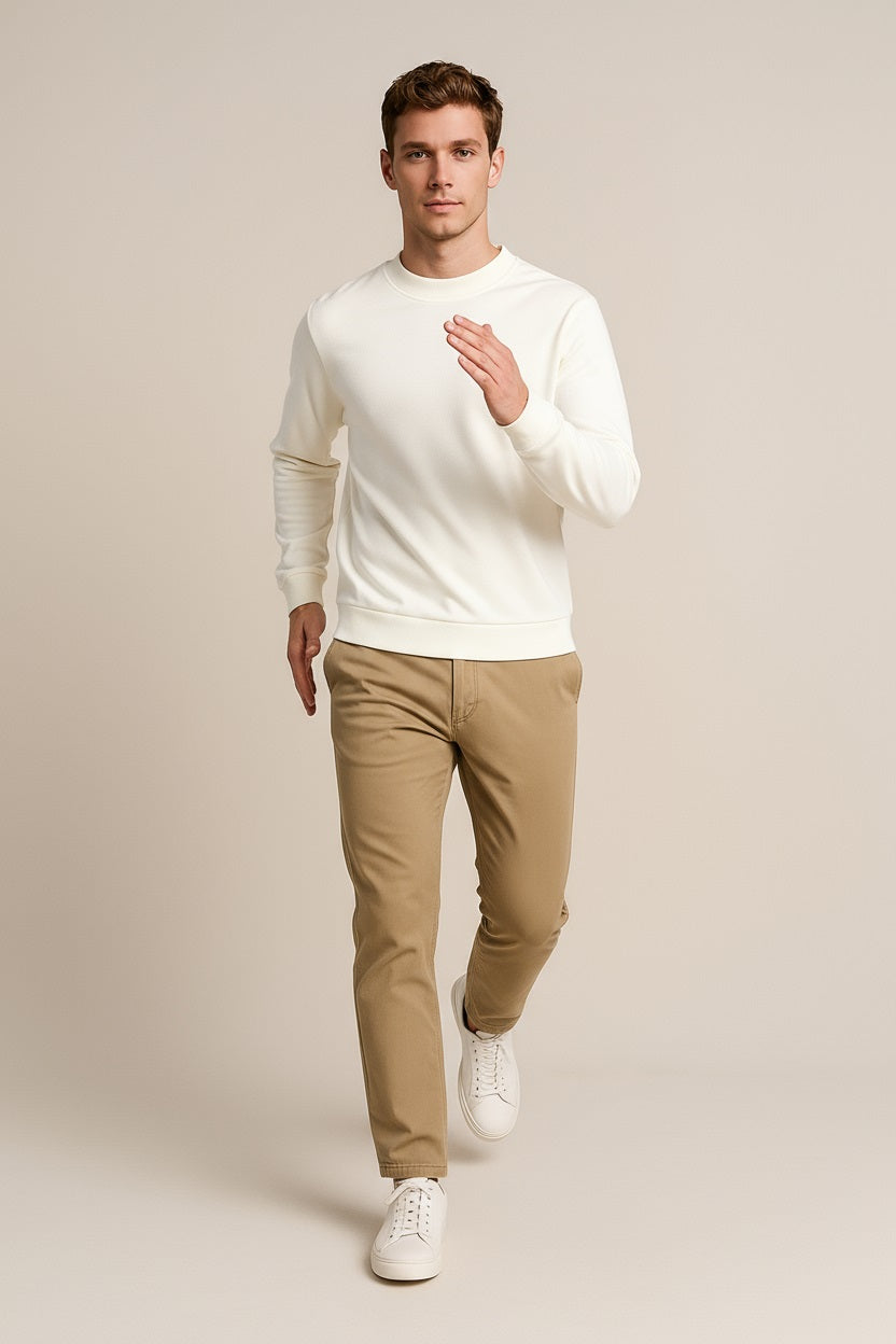 Octave Men Solid High Neck Sweatshirt