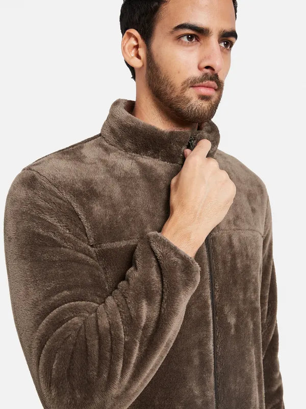 Octave Men Brown Sweatshirt