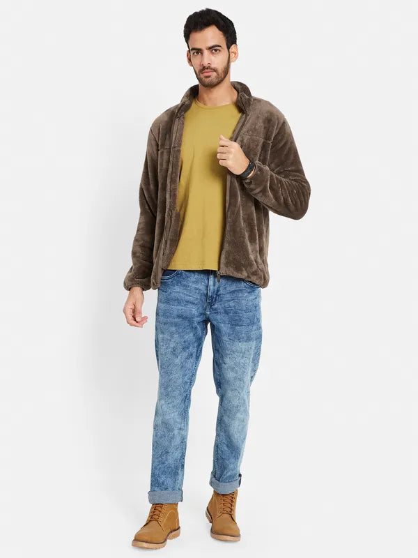 Octave Men Brown Sweatshirt