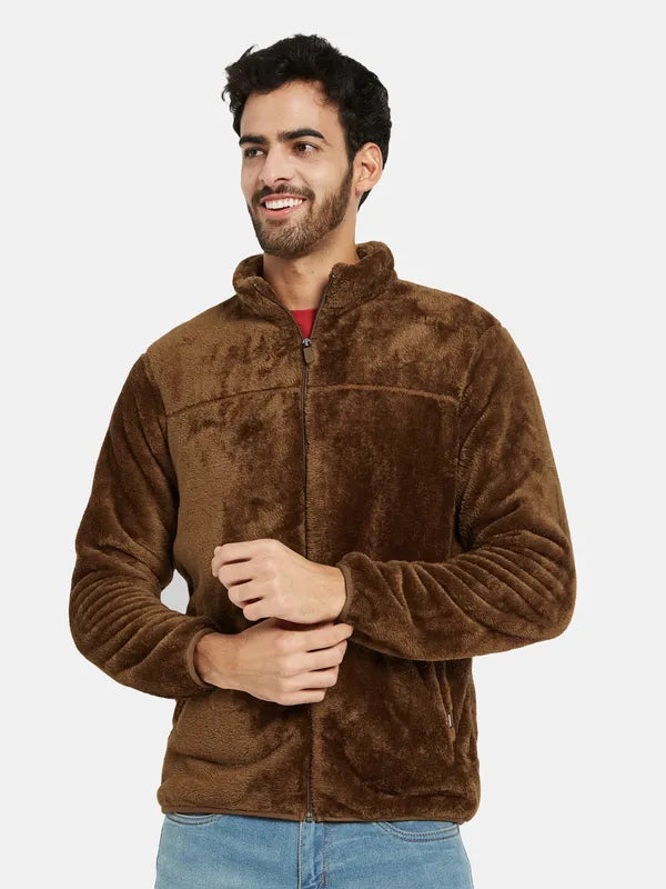 Octave Men Brown Printed Sweatshirt