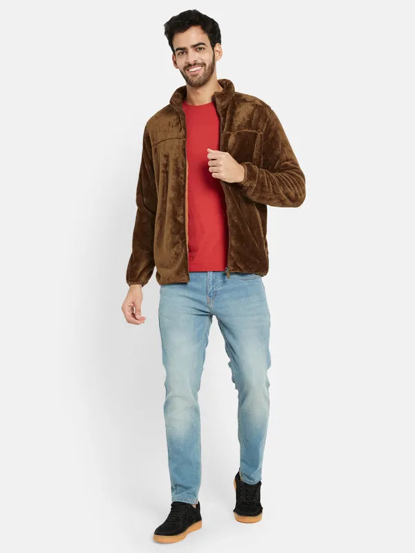 Octave Men Brown Printed Sweatshirt