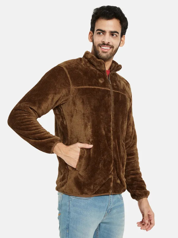 Octave Men Brown Printed Sweatshirt