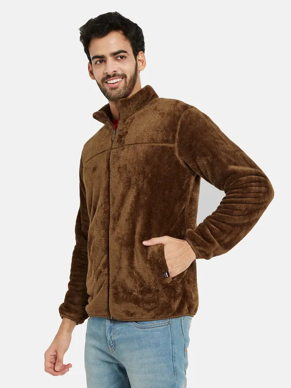 Octave Men Brown Printed Sweatshirt