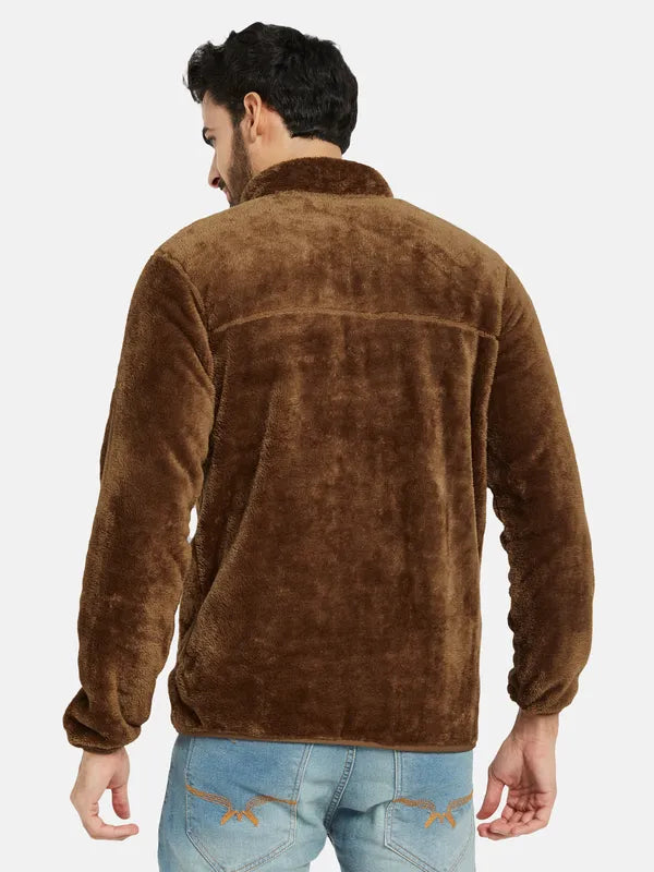 Octave Men Brown Printed Sweatshirt