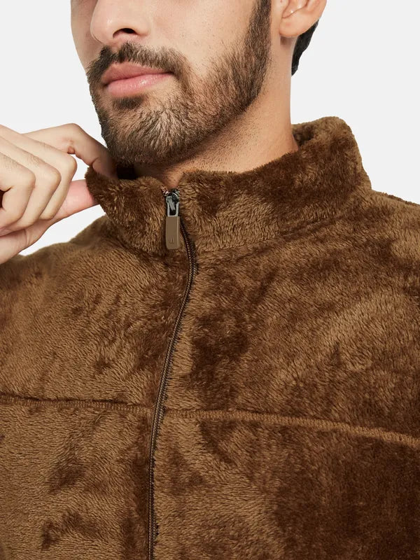 Octave Men Brown Printed Sweatshirt