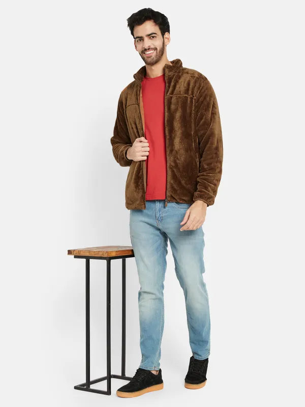 Octave Men Brown Printed Sweatshirt