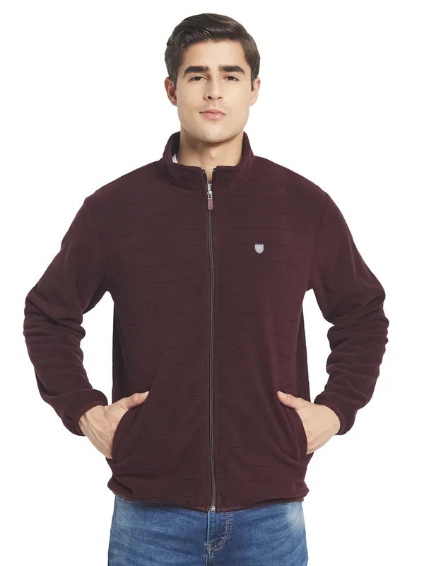 Octave Men Maroon Fleece Sweatshirt