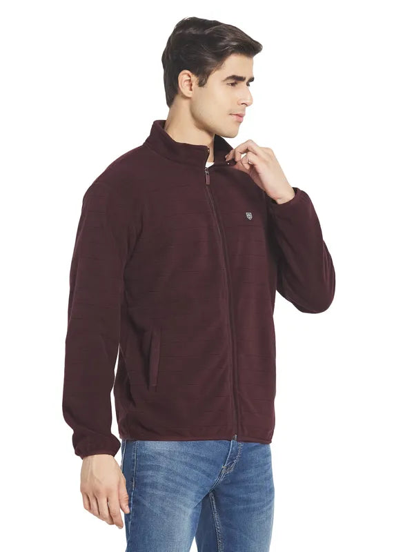 Octave Men Maroon Fleece Sweatshirt