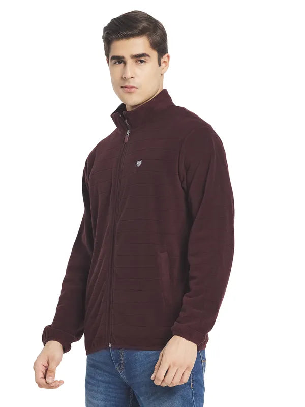 Octave Men Maroon Fleece Sweatshirt