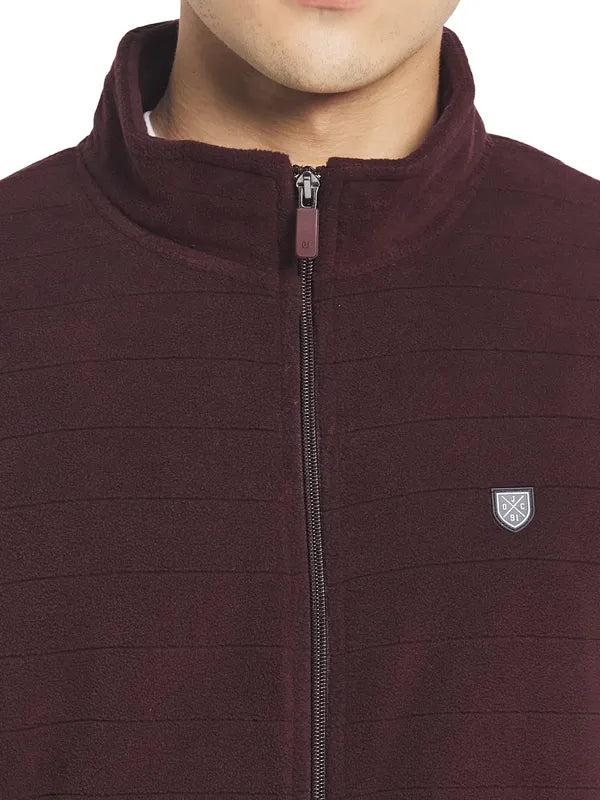 Octave Men Maroon Fleece Sweatshirt