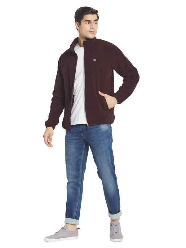 Octave Men Maroon Fleece Sweatshirt