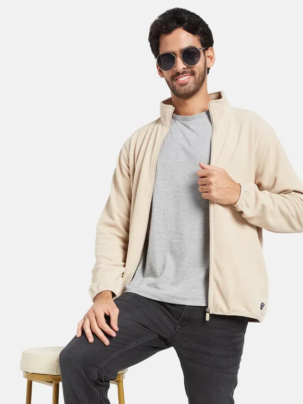 Octave Men Cream-Coloured Sweatshirt