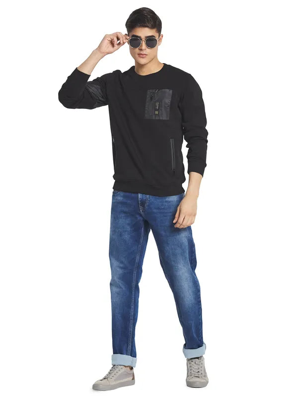 Octave Men Black Fleece Sweatshirt
