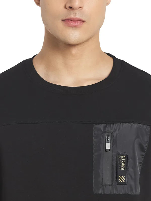 Octave Men Black Fleece Sweatshirt