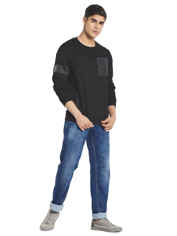 Octave Men Black Fleece Sweatshirt