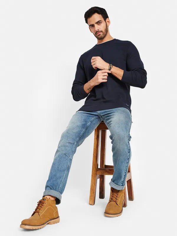 Octave Men Navy Blue Sweatshirt