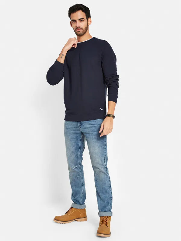Octave Men Navy Blue Sweatshirt