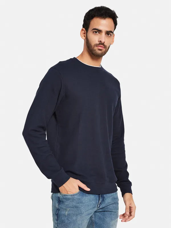 Octave Men Navy Blue Sweatshirt