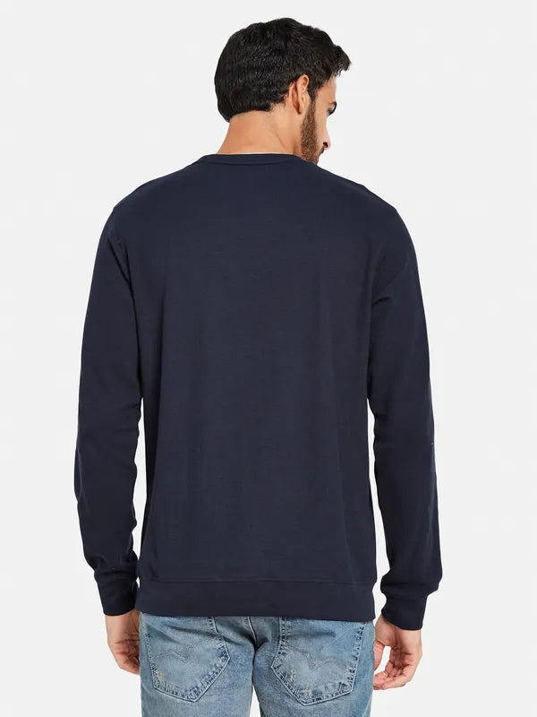 Octave Men Navy Blue Sweatshirt