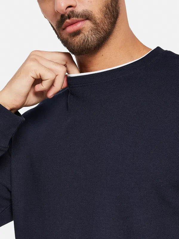 Octave Men Navy Blue Sweatshirt