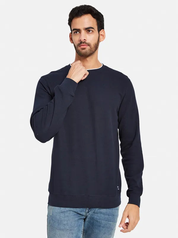 Octave Men Navy Blue Sweatshirt