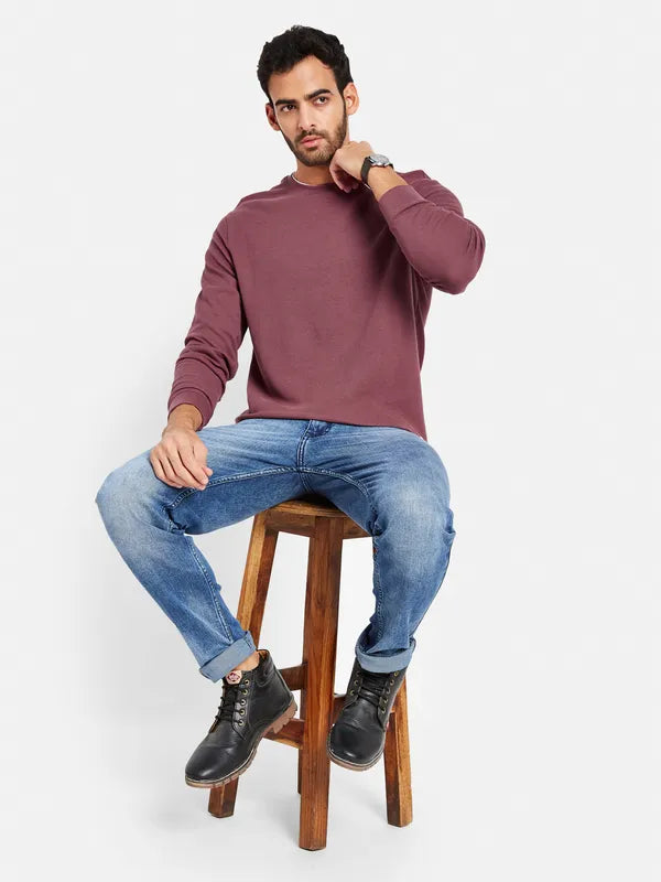 Octave Men Maroon Sweatshirt