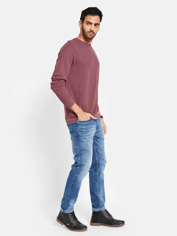 Octave Men Maroon Sweatshirt