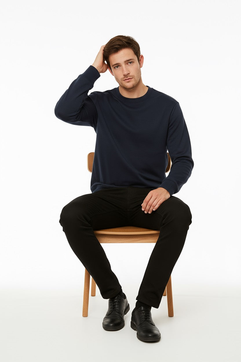 Octave Men Solid Round Neck Sweatshirt