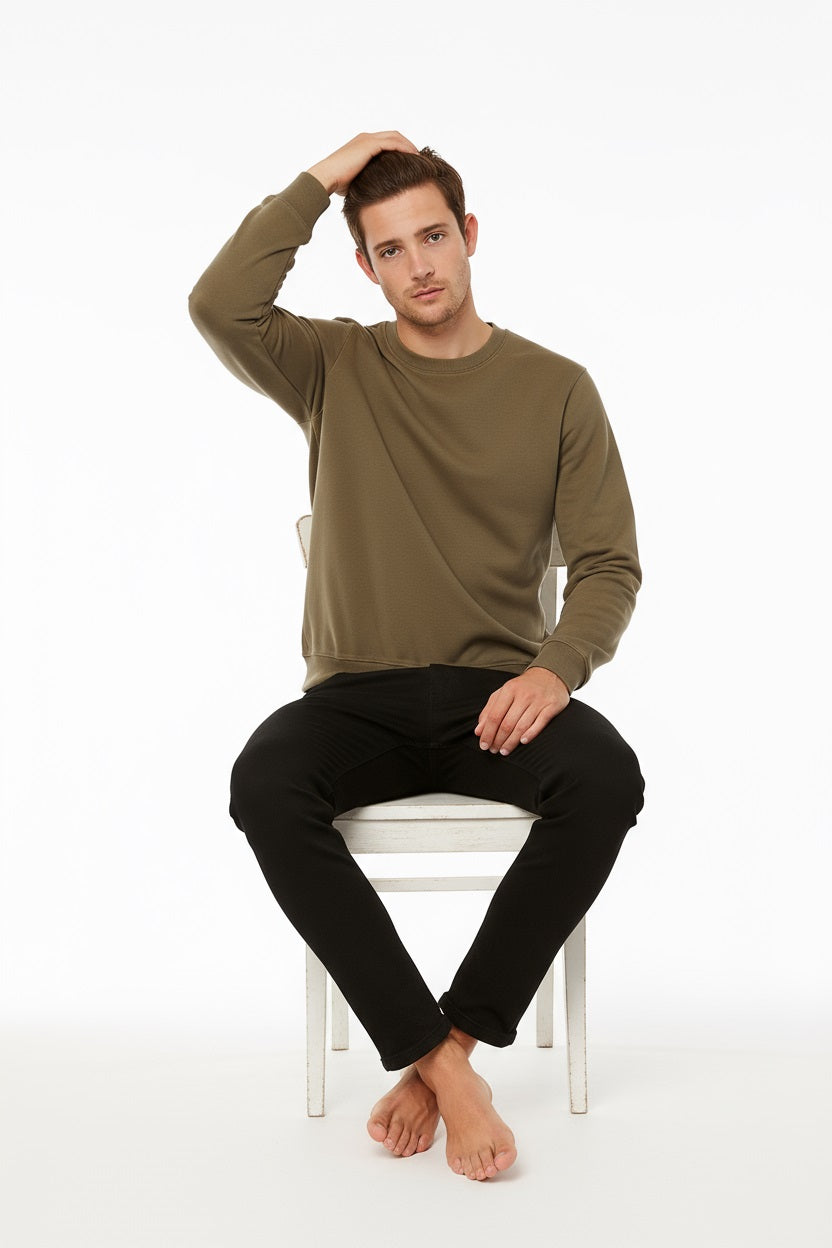 Octave Men Solid Round Neck Sweatshirt
