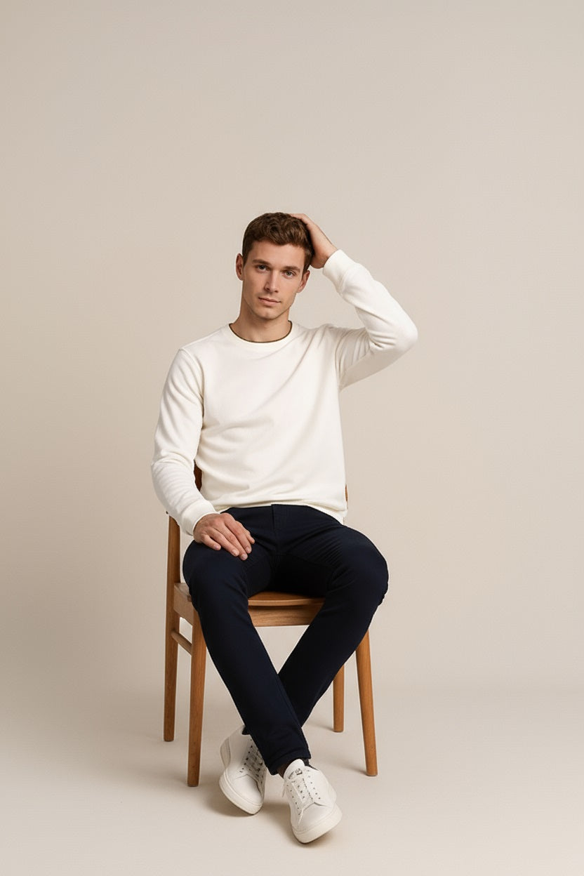 Octave Men Solid Round Neck Sweatshirt