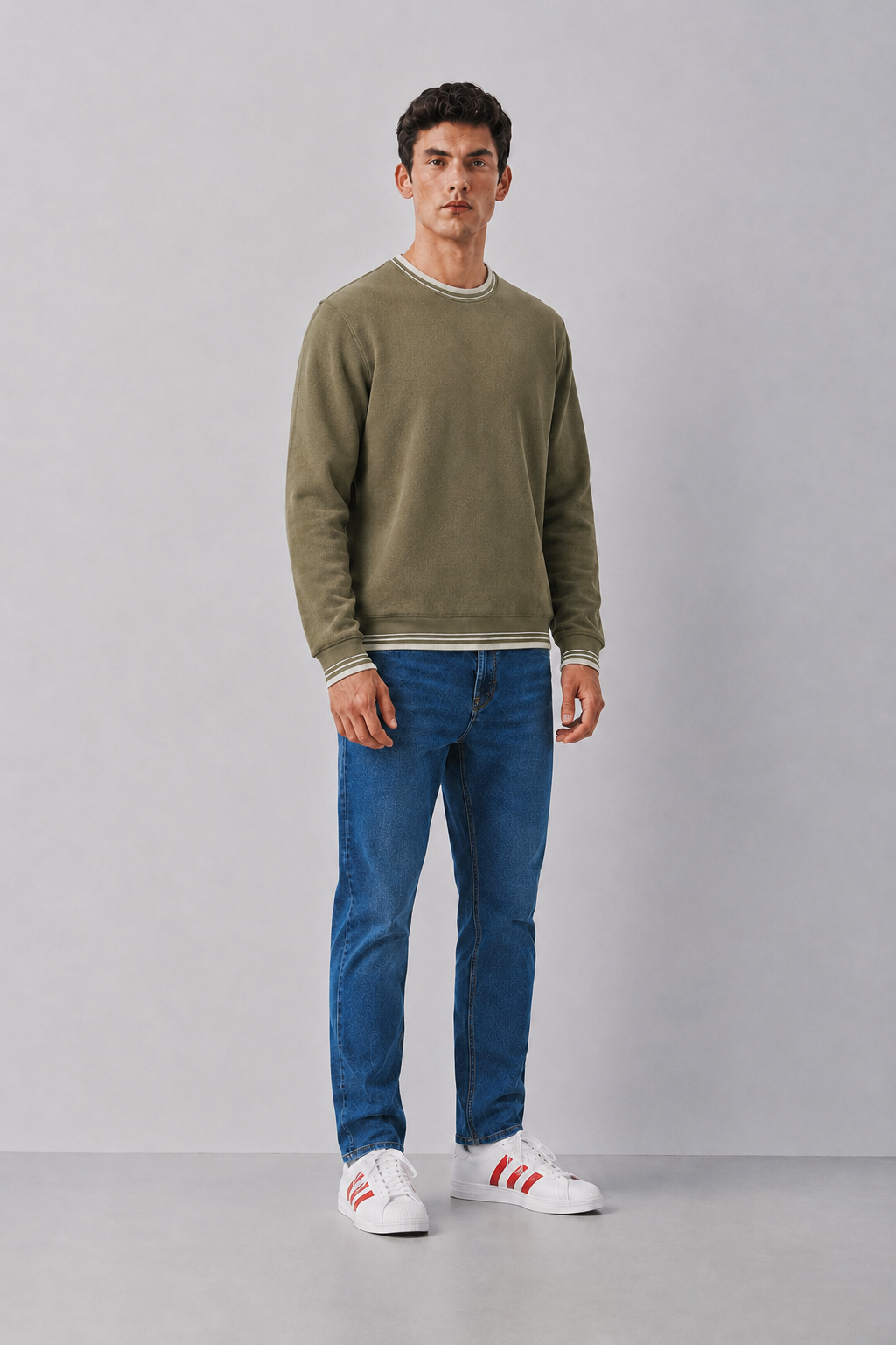 Men’s Tobacoo Flat Back Knit Bonded Winter Sweatshirt
