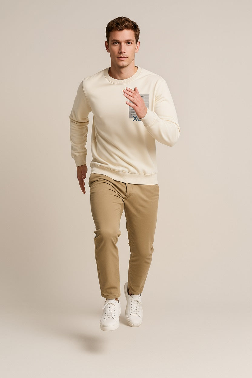 Octave Men Printed Round Neck Sweatshirt