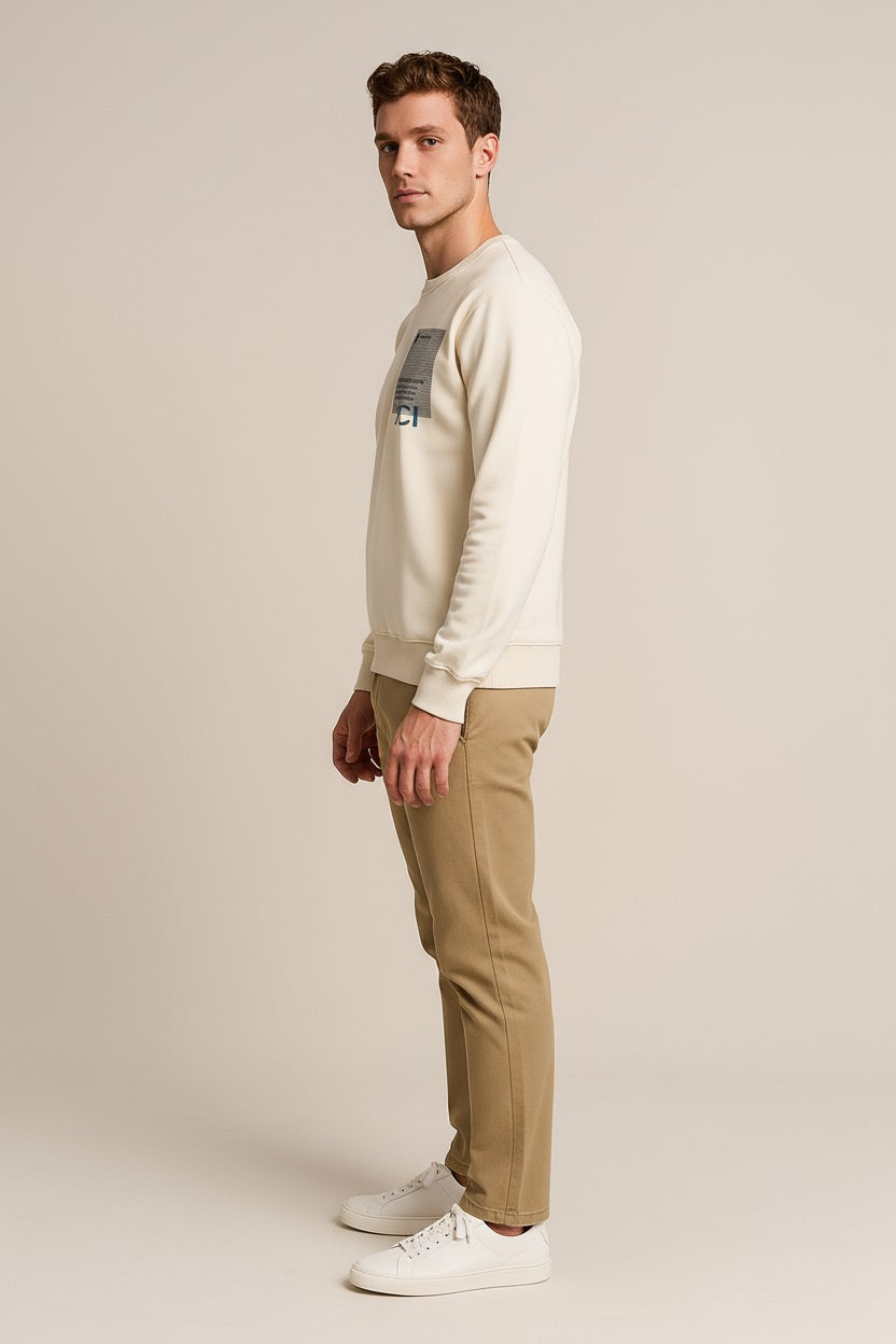 Octave Men Printed Round Neck Sweatshirt