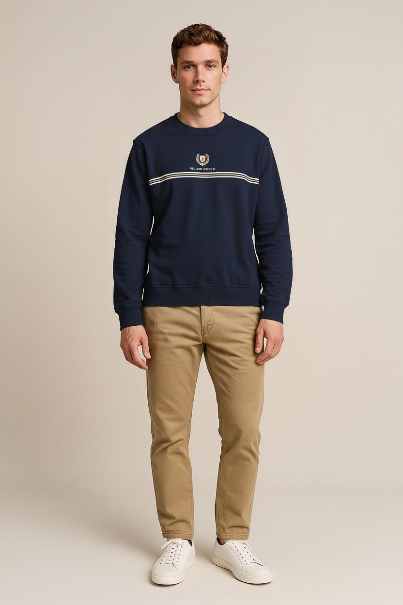 Octave Men Printed Round Neck Sweatshirt