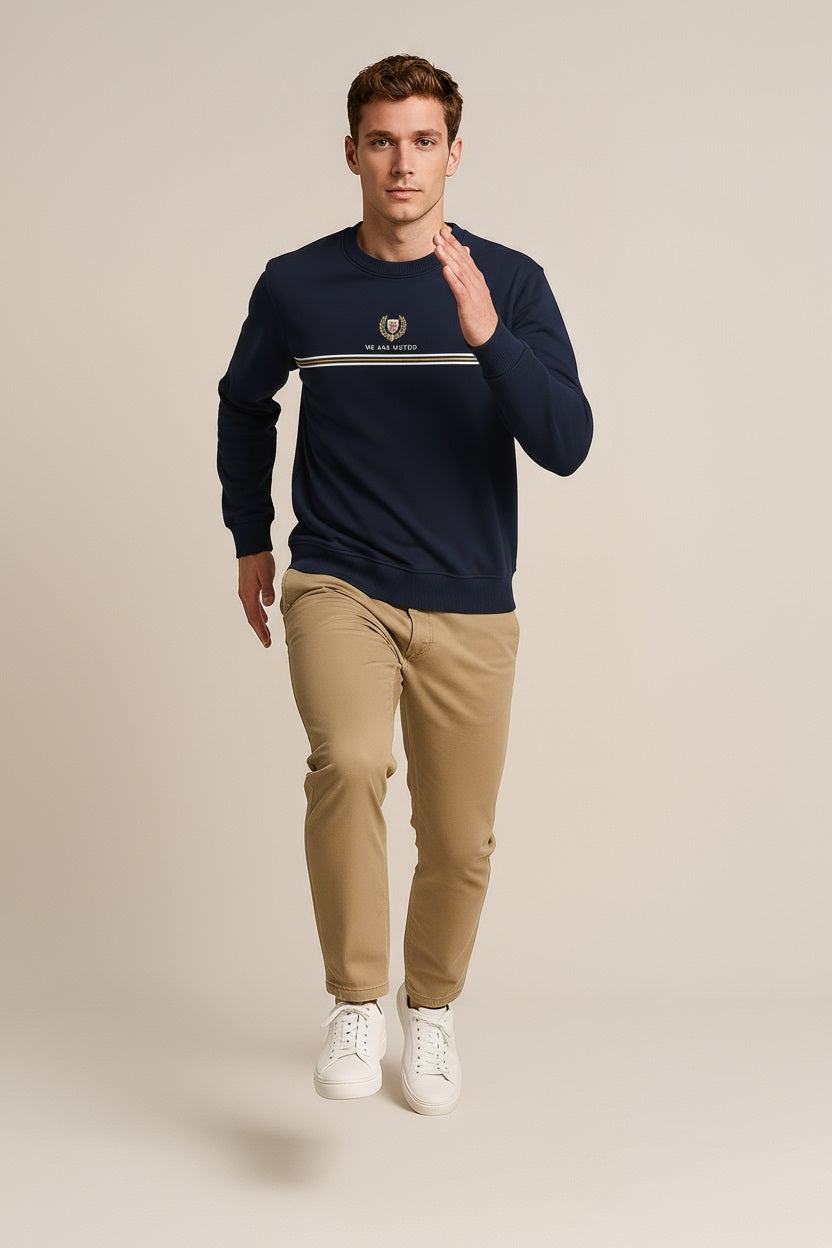 Octave Men Printed Round Neck Sweatshirt