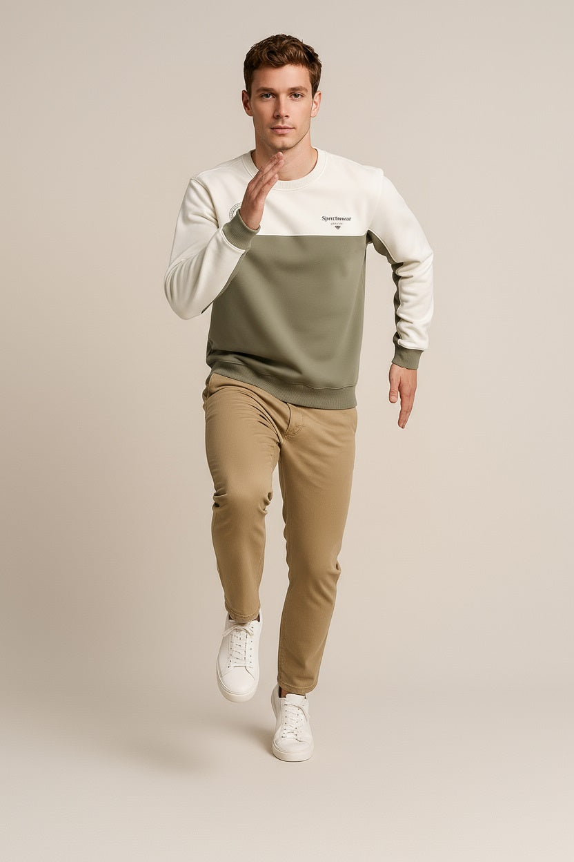 Octave Men Colourblocked Round Neck Sweatshirt