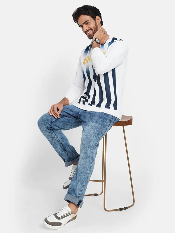 Octave Striped Fleece Pullover Sweatshirt