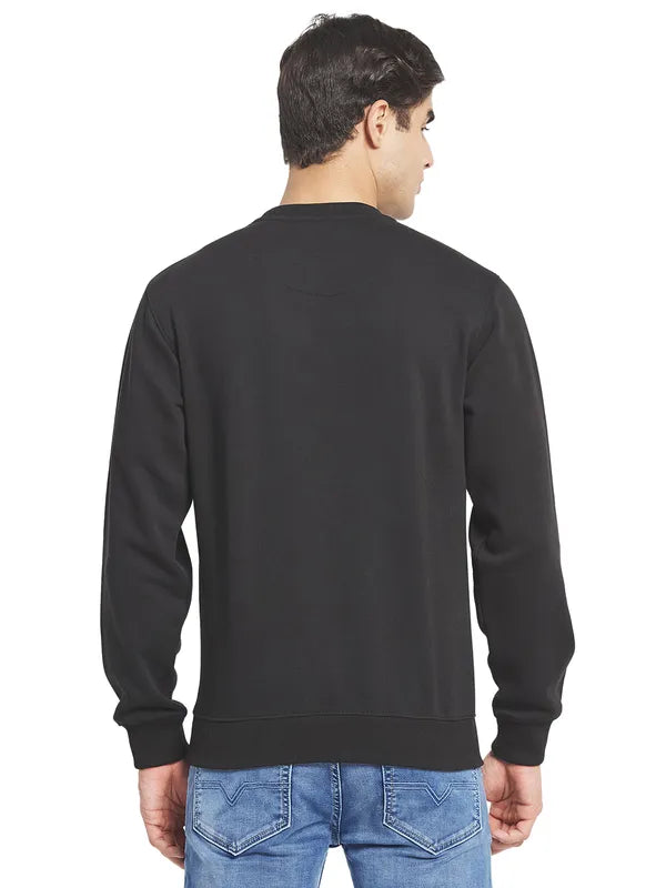 Octave Men Black Grey Printed Sweatshirt