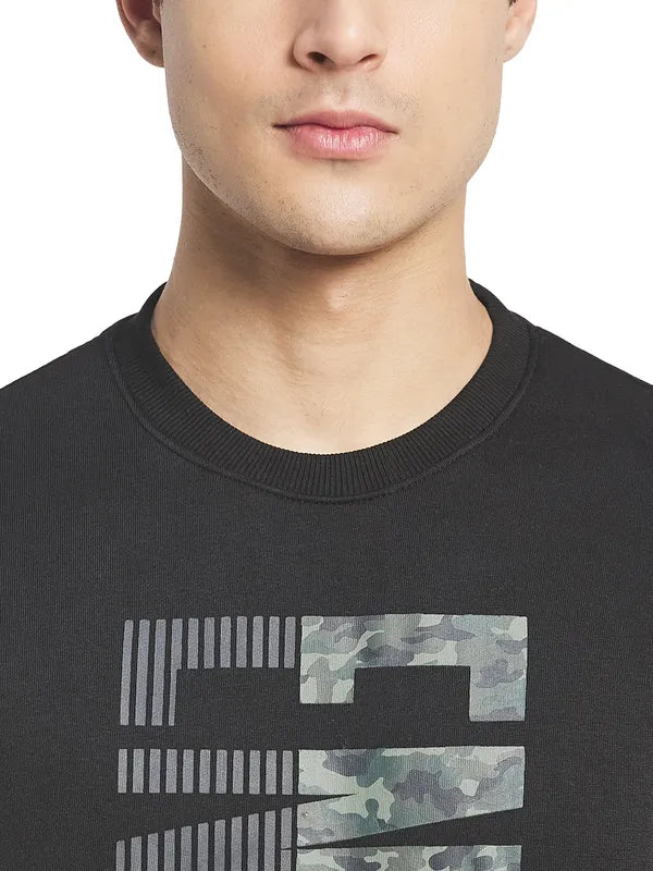 Octave Men Black Grey Printed Sweatshirt