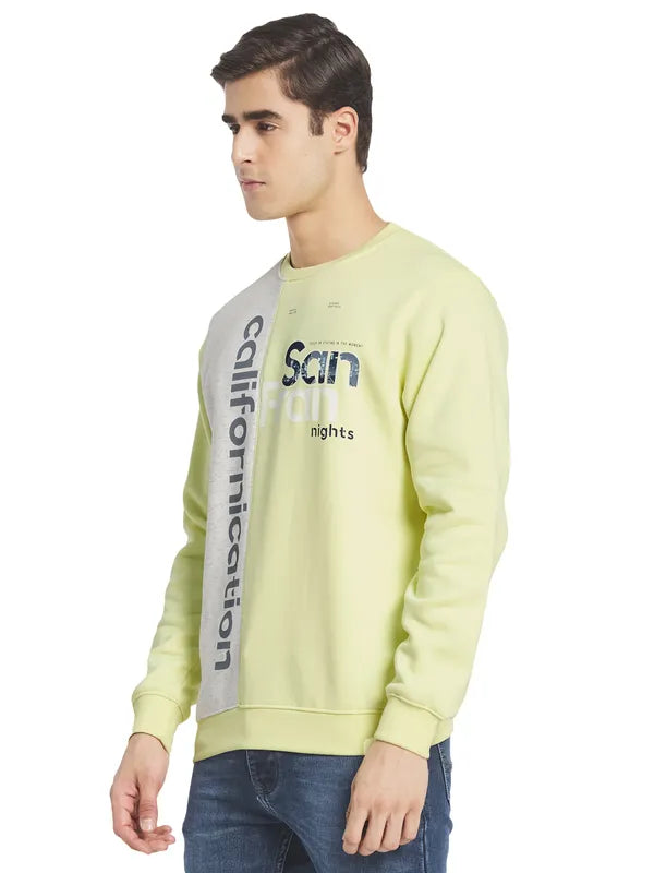 Octave Men Yellow  Grey Printed Sweatshirt