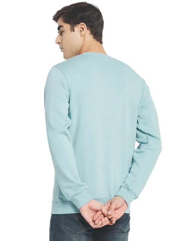 Octave Men Blue White Printed Sweatshirt