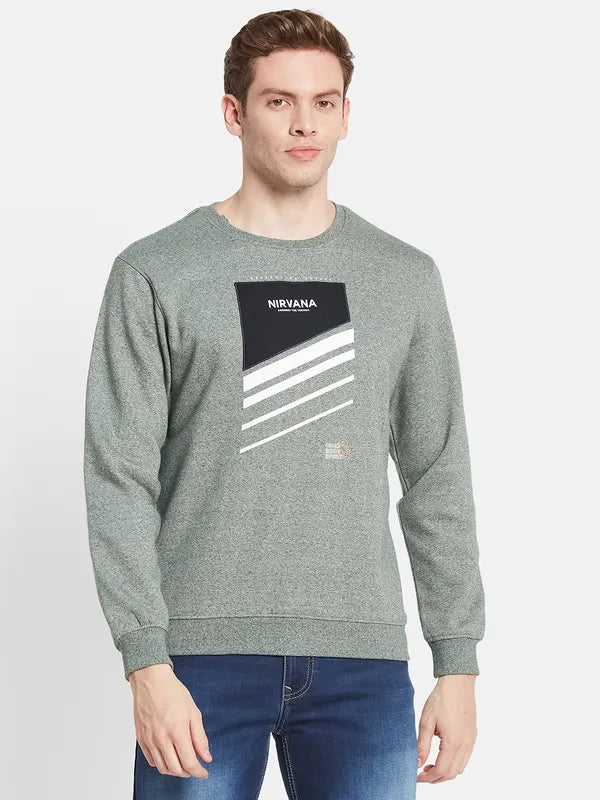 Men Grey Printed Sweatshirt