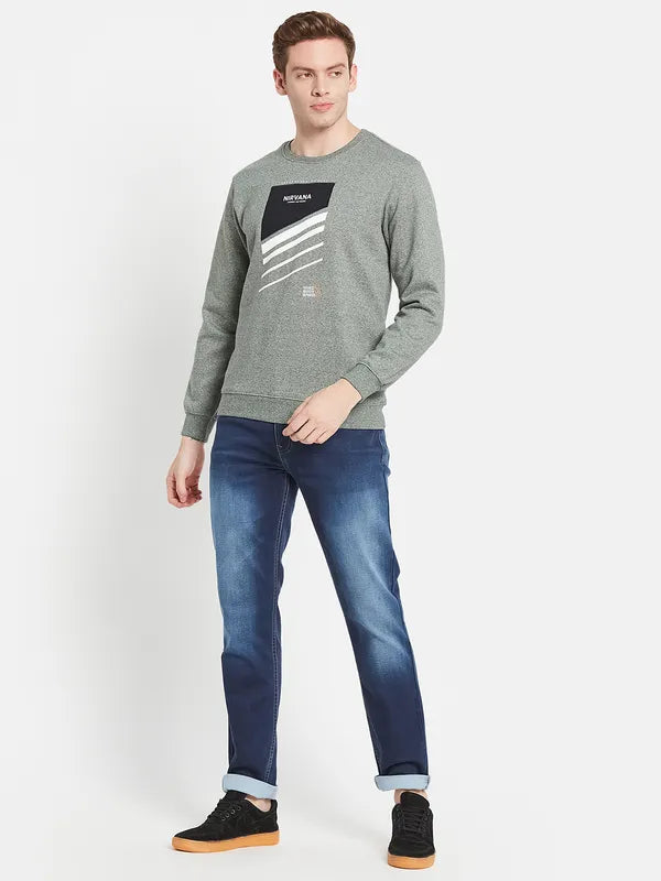 Men Grey Printed Sweatshirt