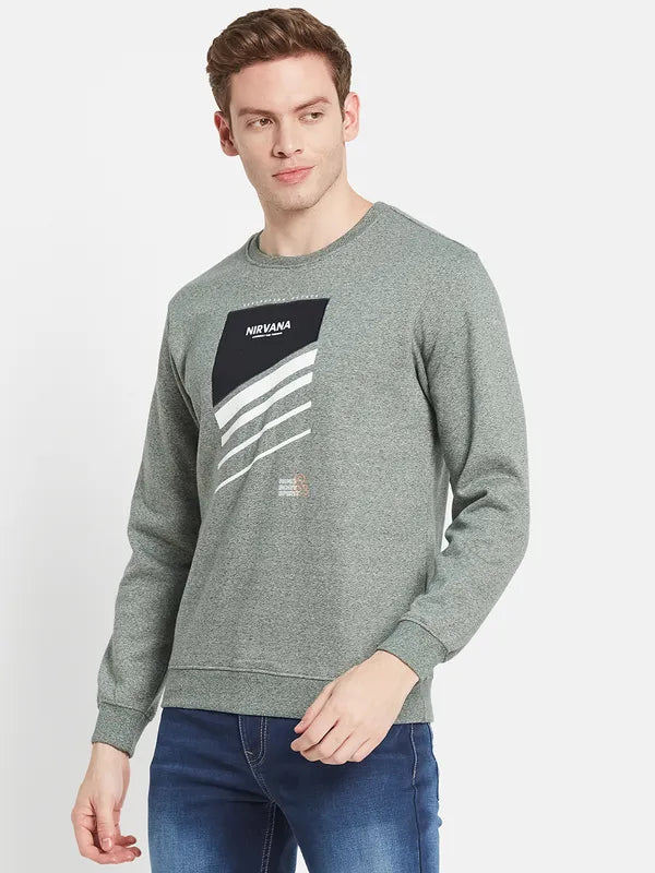 Men Grey Printed Sweatshirt