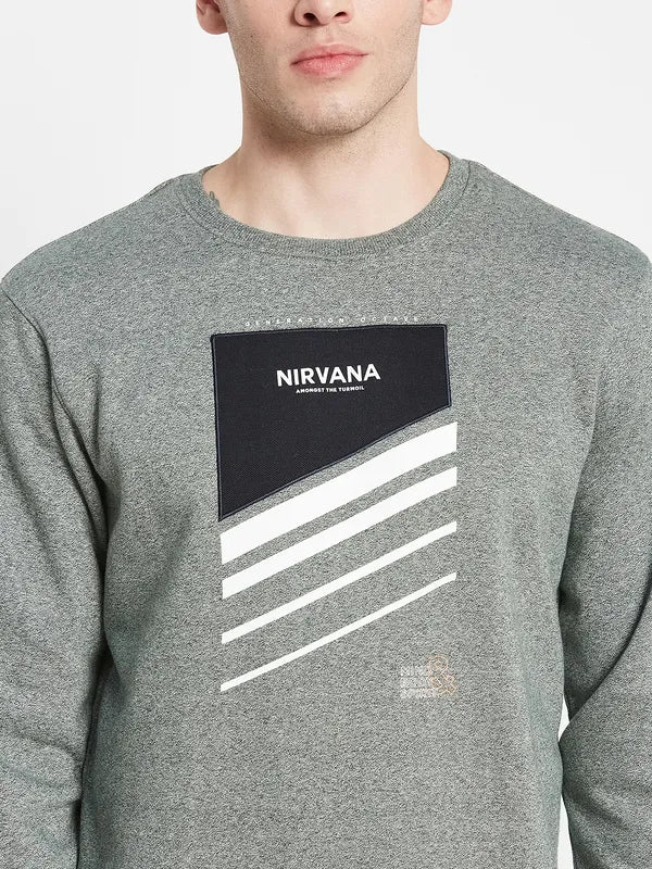Men Grey Printed Sweatshirt